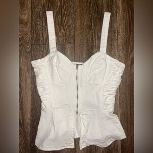 Forever 21 White Zip-Up Corset